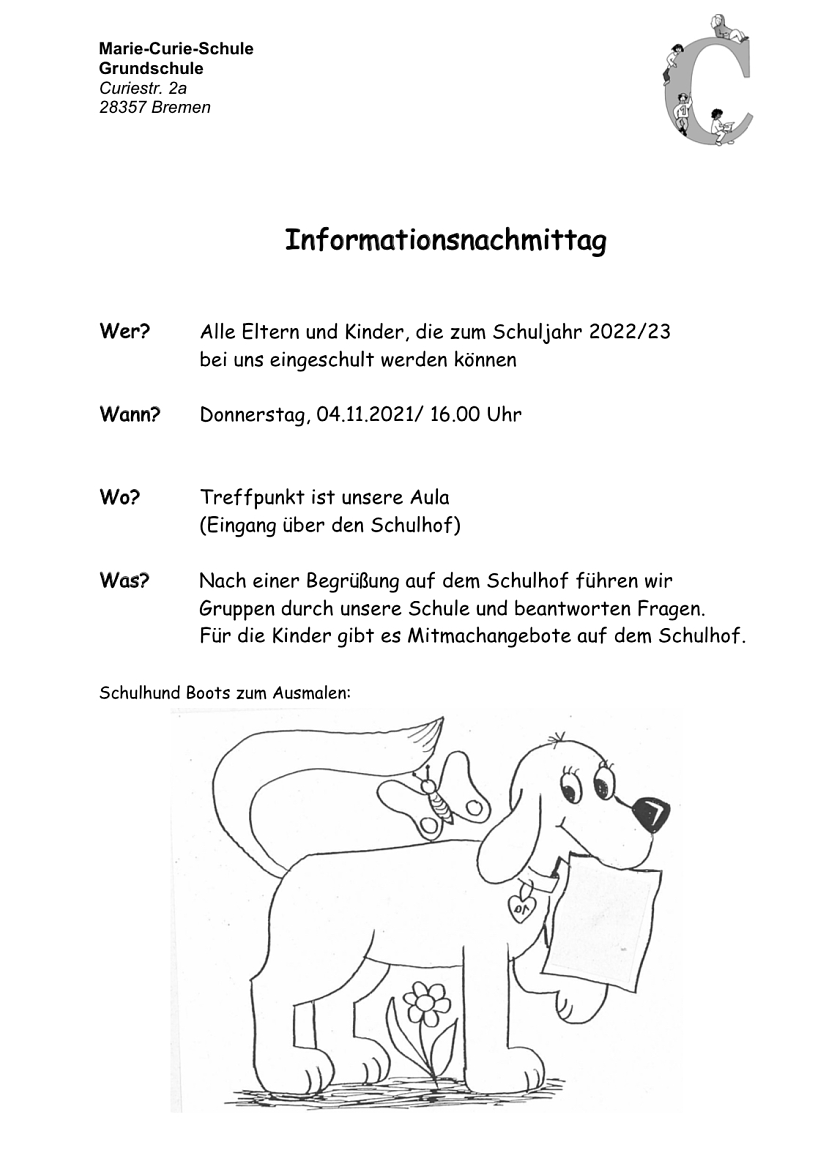 Infonachmittag Schulanfänger 2022/23