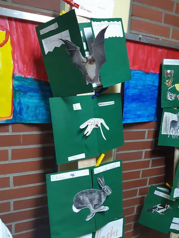 Lapbooks zu Frühlingsthemen wurden ausgestellt.